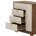 Ver imagem 2 de Cômoda Sapateira Ilha Bela 1 Porta 4 Gavetas - Aurum:imbuia/fendi