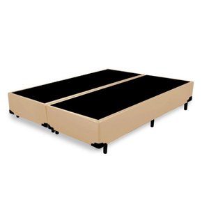 Cama Box Queen Bipartido Loja Xerife Sintético Bege 40x158x198