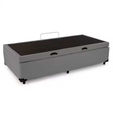 Base Box Bau Solteiro Sintetico Premium Santo Box 47x88x188:cinza