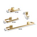 Ver imagem 2 de Kit Acessórios para Banheiros 4 Peças para Dourado Gold Banheiro