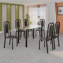 Ver imagem 1 de Conjunto de Mesa Tubular com 6 Cadeiras Lara Preto