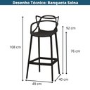 Ver imagem 4 de Banqueta Alta Solna Master Aviv Allegra Or Design 108 Cm (altura) Polipropileno Cor Preto