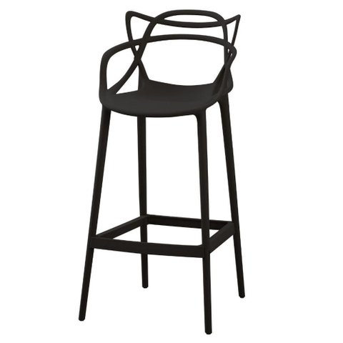 Banqueta Alta Solna Master Aviv Allegra Or Design 108 Cm (altura) Polipropileno Cor Preto