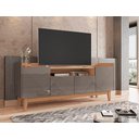 Ver imagem 2 de Rack Adria 1.60 Cinza Perola/noce - Casa D Móveis