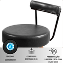 Ver imagem 4 de Kit 3 Banquetas Altas 60 Cm Estofada Corino Preto C/ Encosto Retrô P/ Cozinha Área Gourmet Balcão