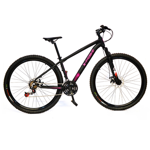 Bicicleta Aro 29 Freio a Disco 21v Preto e Rosa X-PROBIKE:15