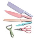 Ver imagem 5 de Jogo de Facas Coloridas Tesoura 6 Peças Cozinha Chef Colorido