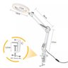 Lupa De Mesa Luminaria Led Articulada Lente Aumento 5X Giratoria Estetica Spa Salao Beleza Conserto  - 3