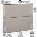 Ver imagem 6 de Cabeceira Box Casal King Com Tachas 195 Cm Linho Bege
