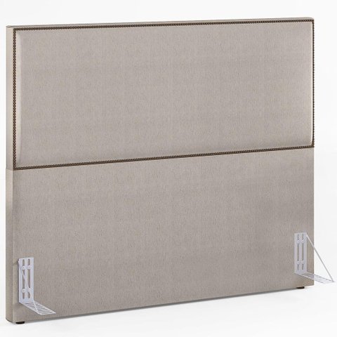 Cabeceira Box Casal King Com Tachas 195 Cm Linho Bege