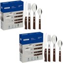 Ver imagem 1 de Conjunto 2 Faqueiros Tramontina Tradicional com Lâminas em Aço Inox e Cabos de Madeira Natural