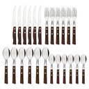 Ver imagem 4 de Conjunto 2 Faqueiros Tramontina Tradicional com Lâminas em Aço Inox e Cabos de Madeira Natural