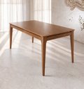 Ver imagem 1 de Mesa de Jantar Addar 160cm para 6 Lugares – Base em Madeira Maciça e Tampo MDF Canella
