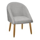 Ver imagem 2 de Kit 2 Banqueta Poltrona Lua Bouclê Ideal para Sala Penteadeira ou Salão:cinza Claro