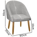 Ver imagem 5 de Kit 2 Banqueta Poltrona Lua Bouclê Ideal para Sala Penteadeira ou Salão:cinza Claro