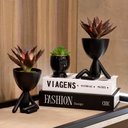 Ver imagem 2 de Vaso Decorativo Bob Robert Plant em Poliresina Preto 14,5x11x12 cm - D’Rossi