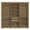 Ver imagem 2 de Guarda Roupa Casal 6 Portas com Pés e Espelhos 232cm Cb01m569 Kappesberg - Nogueira/fendi