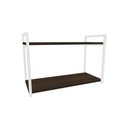 Ver imagem 1 de Nicho Industrial 2 Prateleiras Maldivas Ferro Branco Tampo Amêndoa 80cm