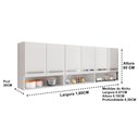 Ver imagem 5 de Armario Suspenso de Parede 6 Portas Branco Suriname Bela Casa