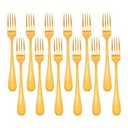 Ver imagem 1 de Conjunto Faqueiro 48 Peças Jogo Talheres de Mesa Jantar Garfo Faca Colher Victoria Gold Inox