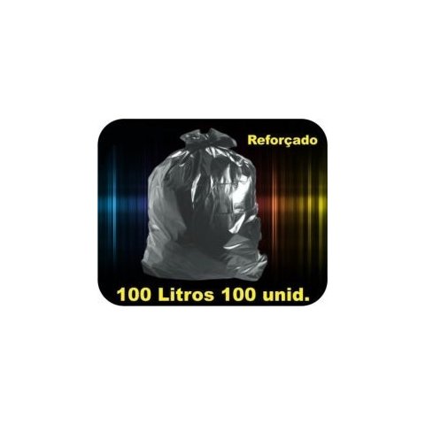 Sacos pra Lixo de 100 Litros Reforçado- Pct C/ 100 Un.-preto Cor:preto
