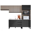 Ver imagem 2 de Cozinha Compacta Mogno 9 Portas 3 Gavetas Fumê/grafite - Quiditá Móveis