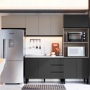 Ver imagem 1 de Cozinha Compacta Mogno 9 Portas 3 Gavetas Fumê/grafite - Quiditá Móveis