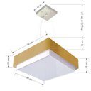 Ver imagem 2 de Lustre para Sala de Jantar Vivare Md-4404 Cúpula em Tecido 50x50cm Cor Palha Bivolt