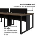 Ver imagem 7 de Mesa de Trabalho Plataforma 4 Lugares 2,40 m X 1,20 m Design Industrial com Caixas de Tomadas e