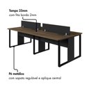 Ver imagem 6 de Mesa de Trabalho Plataforma 4 Lugares 2,40 m X 1,20 m Design Industrial com Caixas de Tomadas e