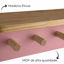 Ver imagem 2 de Cabideiro de Parede Infantil com Prateleira Auxiliar Rosa