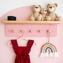 Ver imagem 1 de Cabideiro de Parede Infantil com Prateleira Auxiliar Rosa