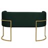 Namoradeira 2 Lugares Decorativa Luana Base Gold Veludo Verde - Montanaris Decor Md Montanaris Decor - 2