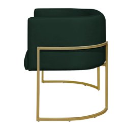 Namoradeira 2 Lugares Decorativa Luana Base Gold Veludo Verde - Montanaris Decor Md Montanaris Decor - 3