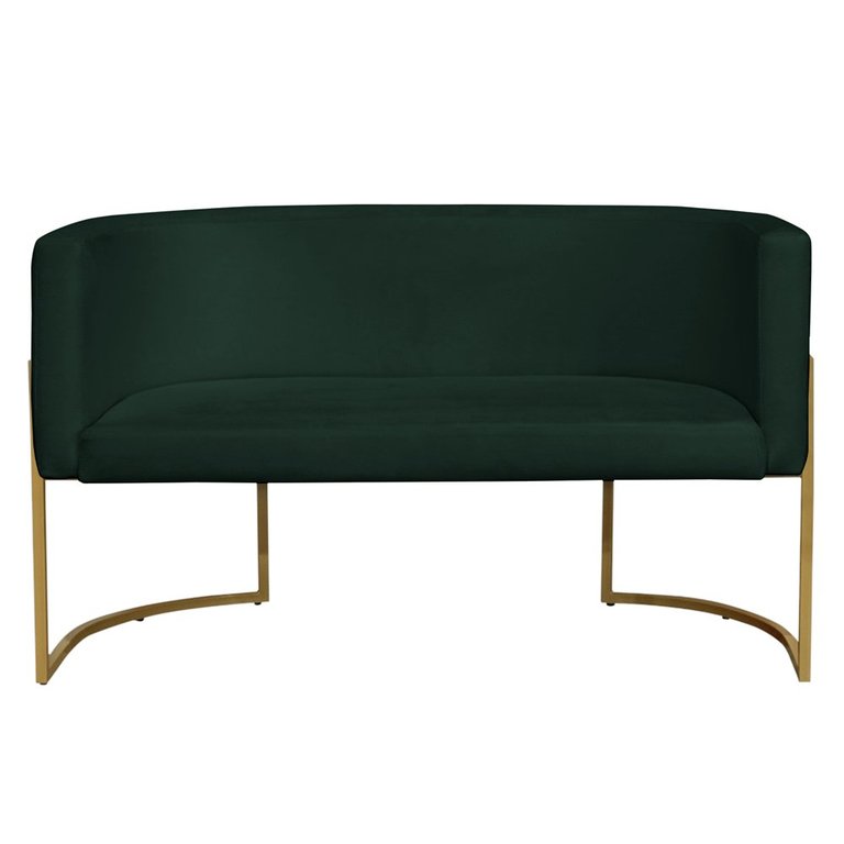 Namoradeira 2 Lugares Decorativa Luana Base Gold Veludo Verde - Montanaris Decor Md Montanaris Decor