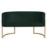 Namoradeira 2 Lugares Decorativa Luana Base Gold Veludo Verde - Montanaris Decor Md Montanaris Decor - 1