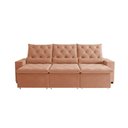 Ver imagem 3 de Sofá Retrátil Sunset Confort 210m Suede Estrutura Reforçada e Sistema Reclinável Milão Laranja
