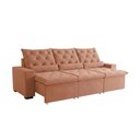 Ver imagem 2 de Sofá Retrátil Sunset Confort 210m Suede Estrutura Reforçada e Sistema Reclinável Milão Laranja