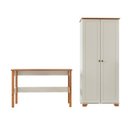 Ver imagem 2 de Conjunto 2 Peças Escrivaninha 120cm e Armário Multiuso Madeira Maciça Ananda CabeCasa MadeiraOriginals Off White Mel Branco