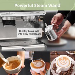 Takywep Máquina de Espresso 20 Bar com Moedor e Vaporizador 2,8l Cinza - 3