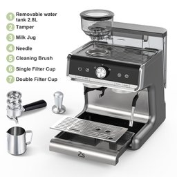 Takywep Máquina de Espresso 20 Bar com Moedor e Vaporizador 2,8l Cinza - 7