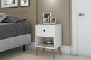Ver imagem 3 de Quarto Infantil Completo com Mesa de Cabeceira 1 Gav e Cama Montessoriana Crystal Branco - Rede Móve