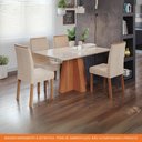 Ver imagem 7 de Sala de Jantar 130x80cm Tampo Mdf/vidro 4 Cadeira Cimol Maitê Cimol Cinamomo/off/mad/nude