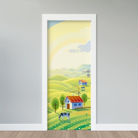 Adesivo de Porta - Paisagem Infantil 3