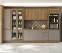 Ver imagem 1 de Armário de Cozinha Modulada Completa Reta 9 Peças 3,60m Botanic Kappesberg - Nogueira/Fendi