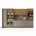 Ver imagem 3 de Armário de Cozinha Modulada Completa Reta 9 Peças 3,60m Botanic Kappesberg - Nogueira/Fendi