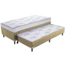 Ver imagem 1 de Box Base Conjugada Mola Solteiro com Auxiliar Suede:areia
