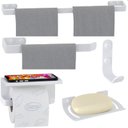 Ver imagem 2 de Kit Acessórios Para Banheiro Branco 5 Peças Zmt