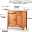 Ver imagem 5 de Buffet Aparador Madeira Maciça 2 Portas 1 Gaveta 93 Cm Bella Carvalho Fosco