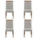 Ver imagem 1 de Kit 4 Cadeiras Decorativas Sala de Jantar Luxo Sueli Facto Prata - Mozzelar